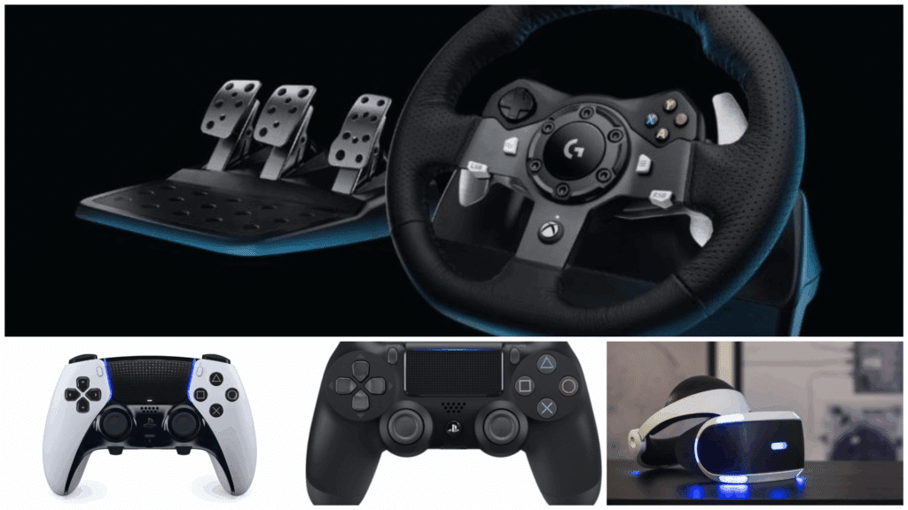 Logitech G29 driving wheels, Playstaion controllers,